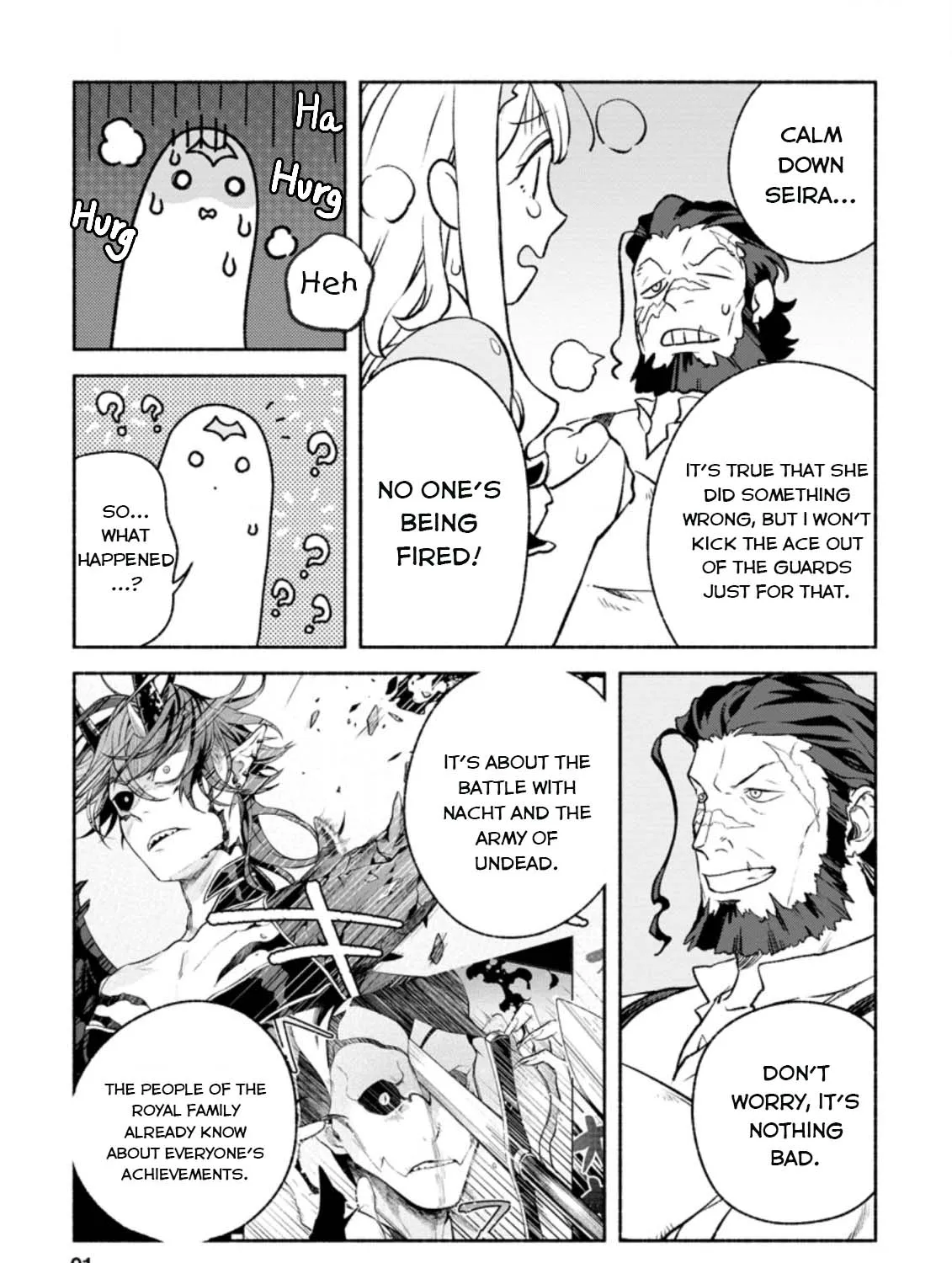 Sono Monban, Saikyou Nitsuki: Tsuihou Sareta Bougyo Ryoku 9999 No Senshi, Outo No Monban Toshite Musou Suru Zinmanga X Chapter 13 Page 54