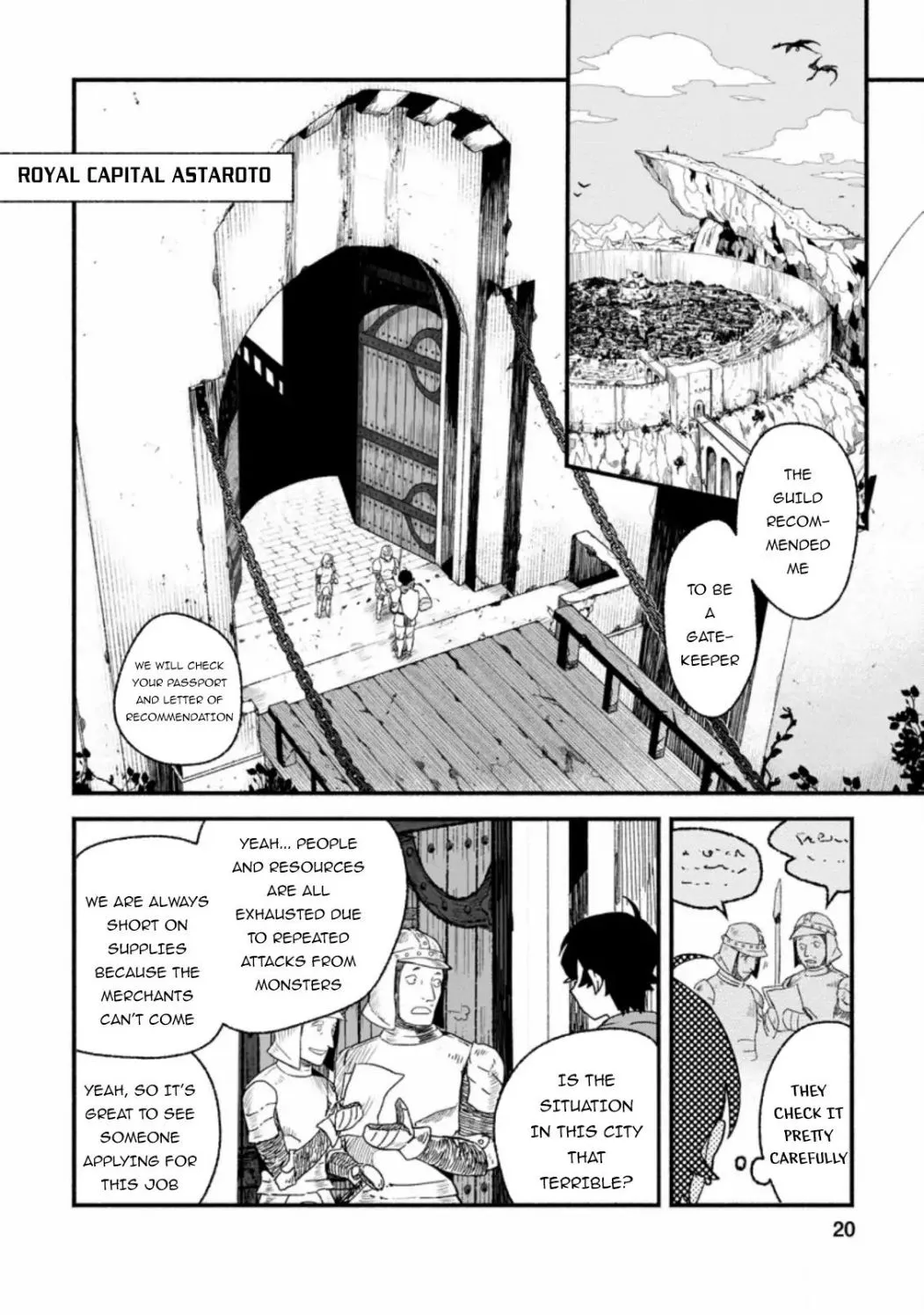 Sono Monban, Saikyou Nitsuki: Tsuihou Sareta Bougyo Ryoku 9999 No Senshi, Outo No Monban Toshite Musou Suru Zinmanga X Chapter 1.2 Page 4