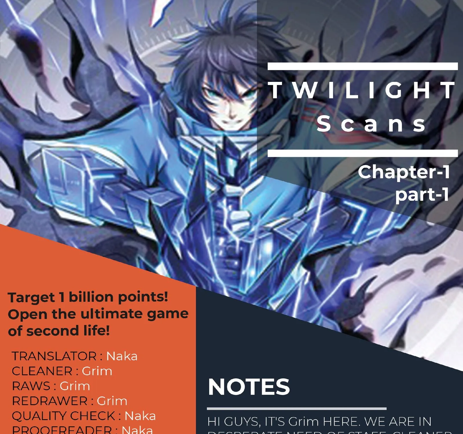 Target 1 Billion Points! Open The Ultimate Game Of Second Life! Zinmanga X Chapter 1.1 Page 1