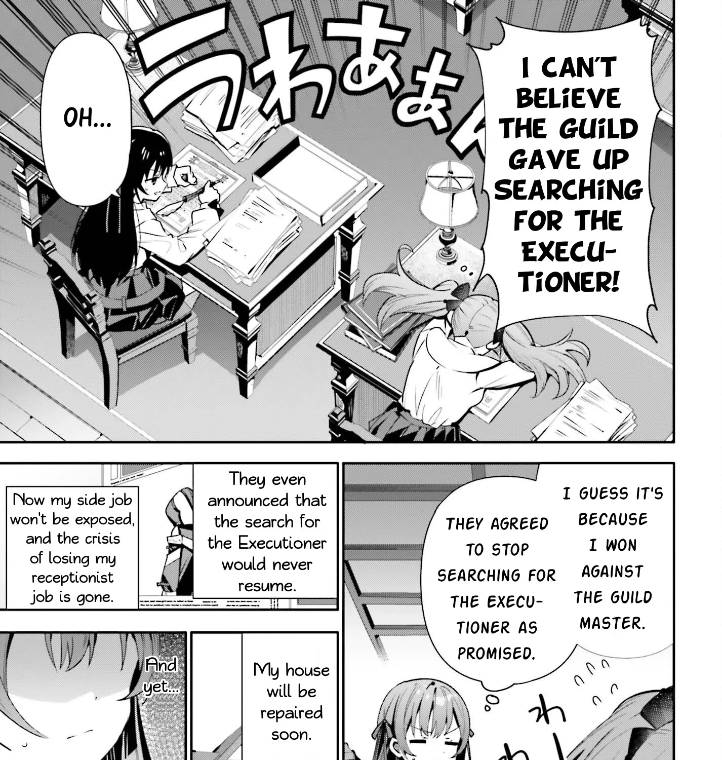 I’m the guild receptionist, but since I don’t want to work overtime, I think I’ll just solo the boss Zinmanga X Chapter 19 Page 9