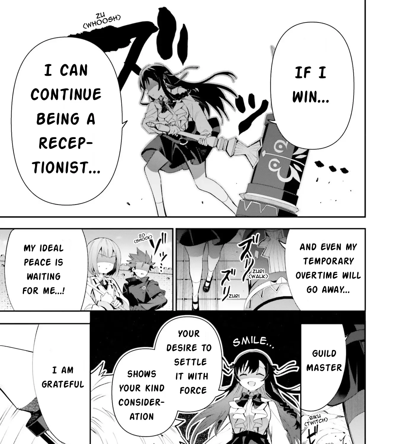 I’m the guild receptionist, but since I don’t want to work overtime, I think I’ll just solo the boss Zinmanga X Chapter 9 Page 21