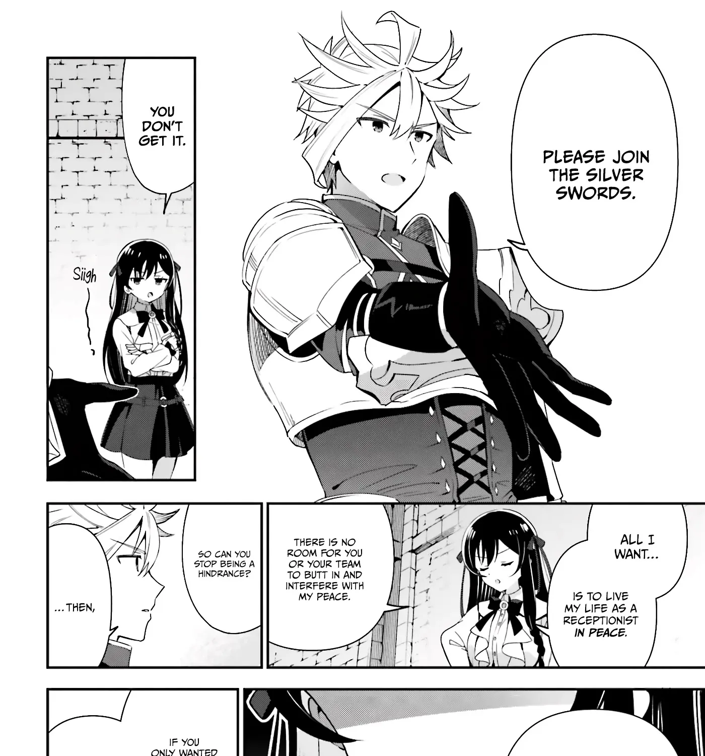 I’m the guild receptionist, but since I don’t want to work overtime, I think I’ll just solo the boss Zinmanga X Chapter 3 Page 44