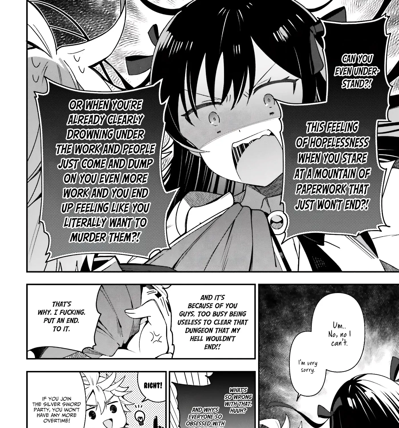 I’m the guild receptionist, but since I don’t want to work overtime, I think I’ll just solo the boss Zinmanga X Chapter 3 Page 48