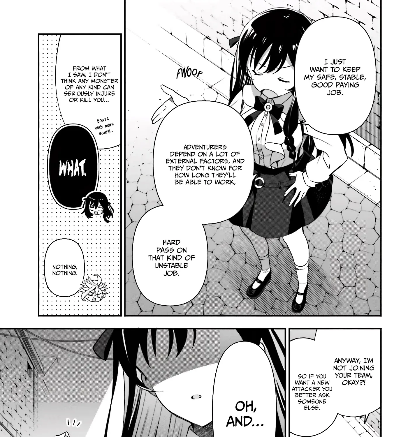 I’m the guild receptionist, but since I don’t want to work overtime, I think I’ll just solo the boss Zinmanga X Chapter 3 Page 50