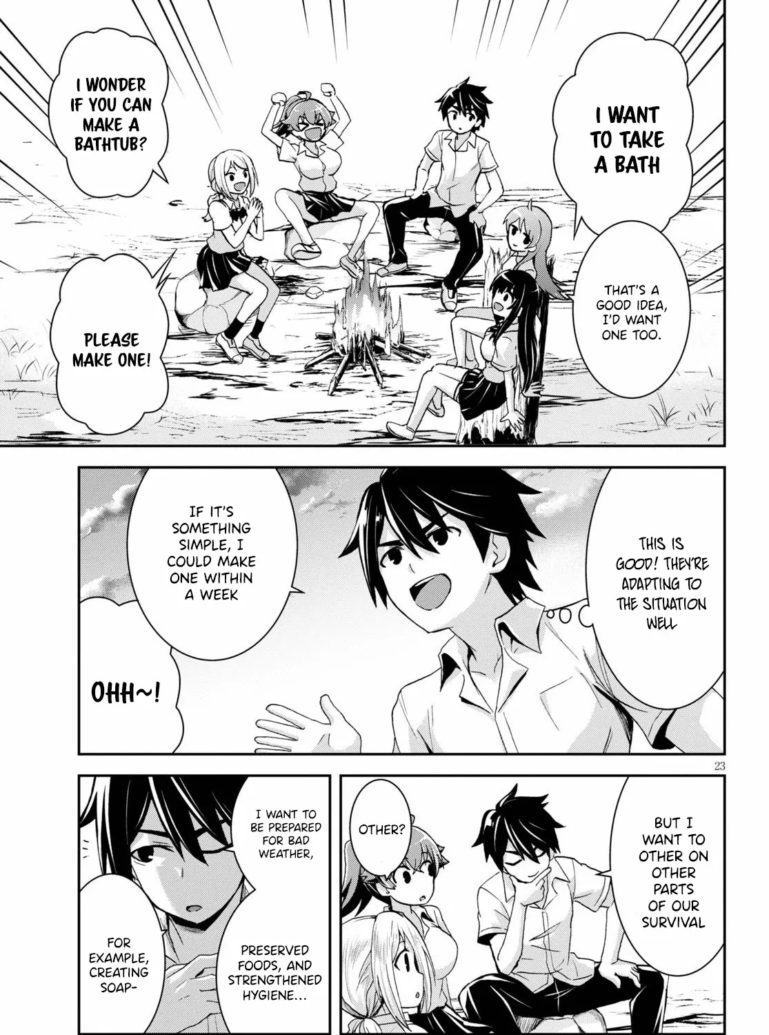 Isekai Yurutto Survival Seikatsu: Gakkou no Minna to Isekai no Mujintou ni Tenishitakedo Ore Dake Rakushou desu Zinmanga X Chapter 5 Page 47