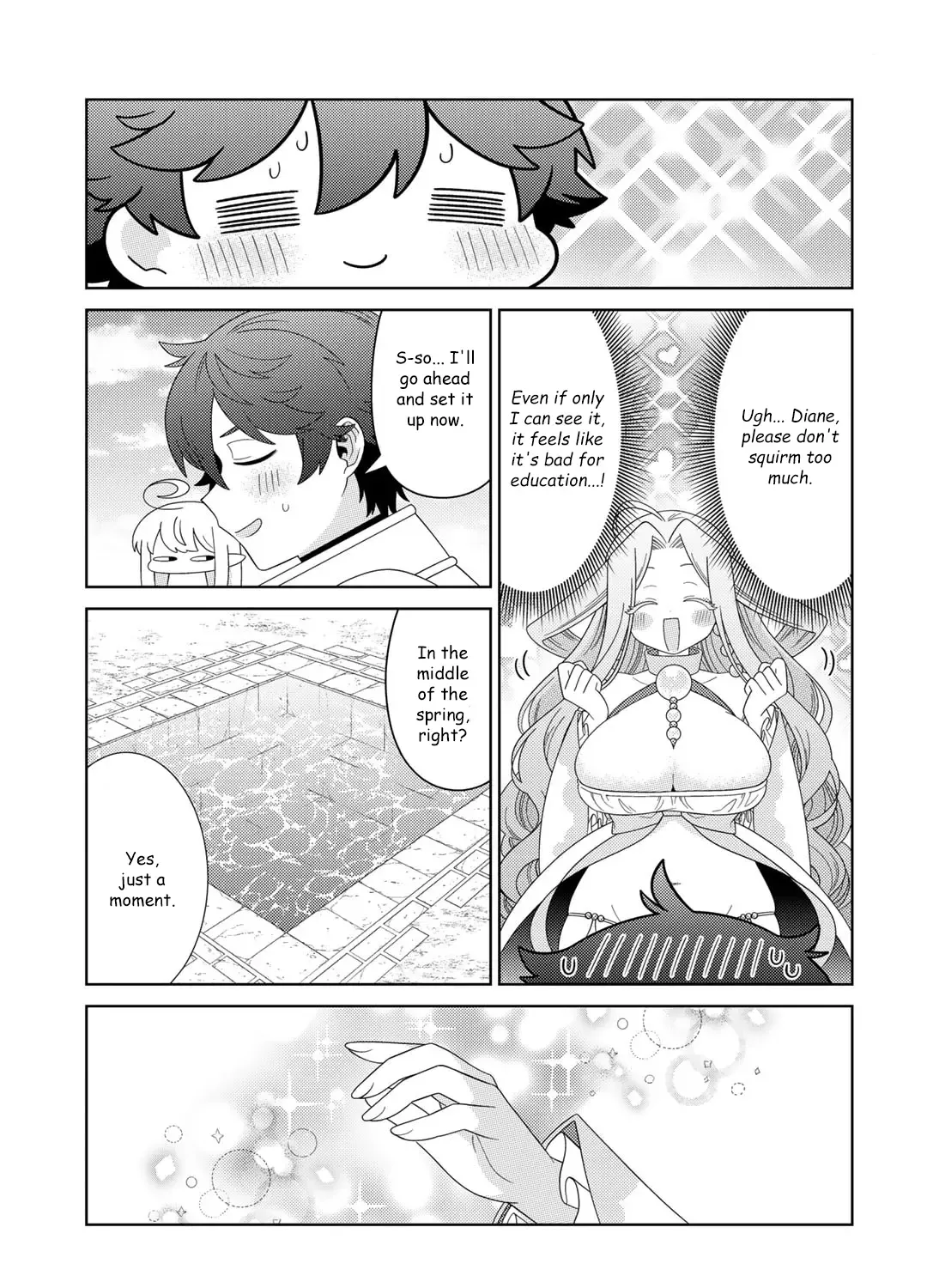 Seirei-tachi no Rakuen to Risou no Isekai Seikatsu Zinmanga X Chapter 62 Page 9