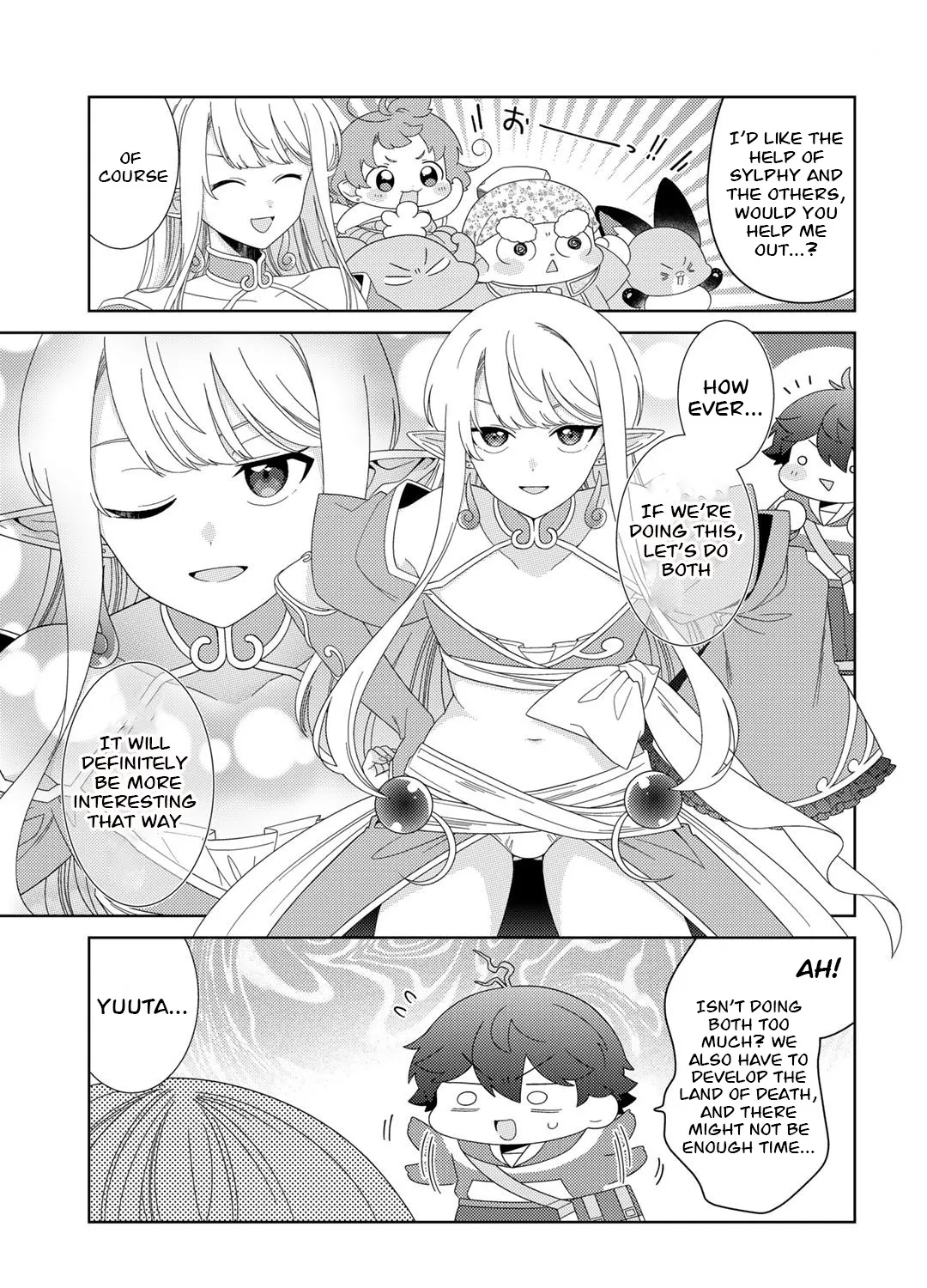 Seirei-tachi no Rakuen to Risou no Isekai Seikatsu Zinmanga X Chapter 46 Page 6