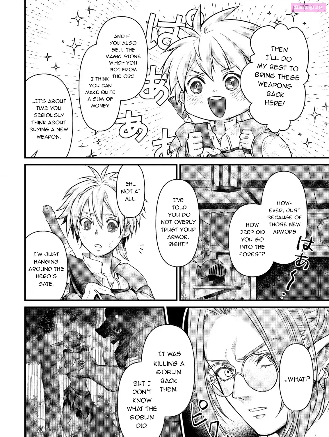 Kikori no Isekai Tan ~Tensei shita Shounen wa, Ono 1-pon de Nariagaru~ Zinmanga X Chapter 5 Page 46