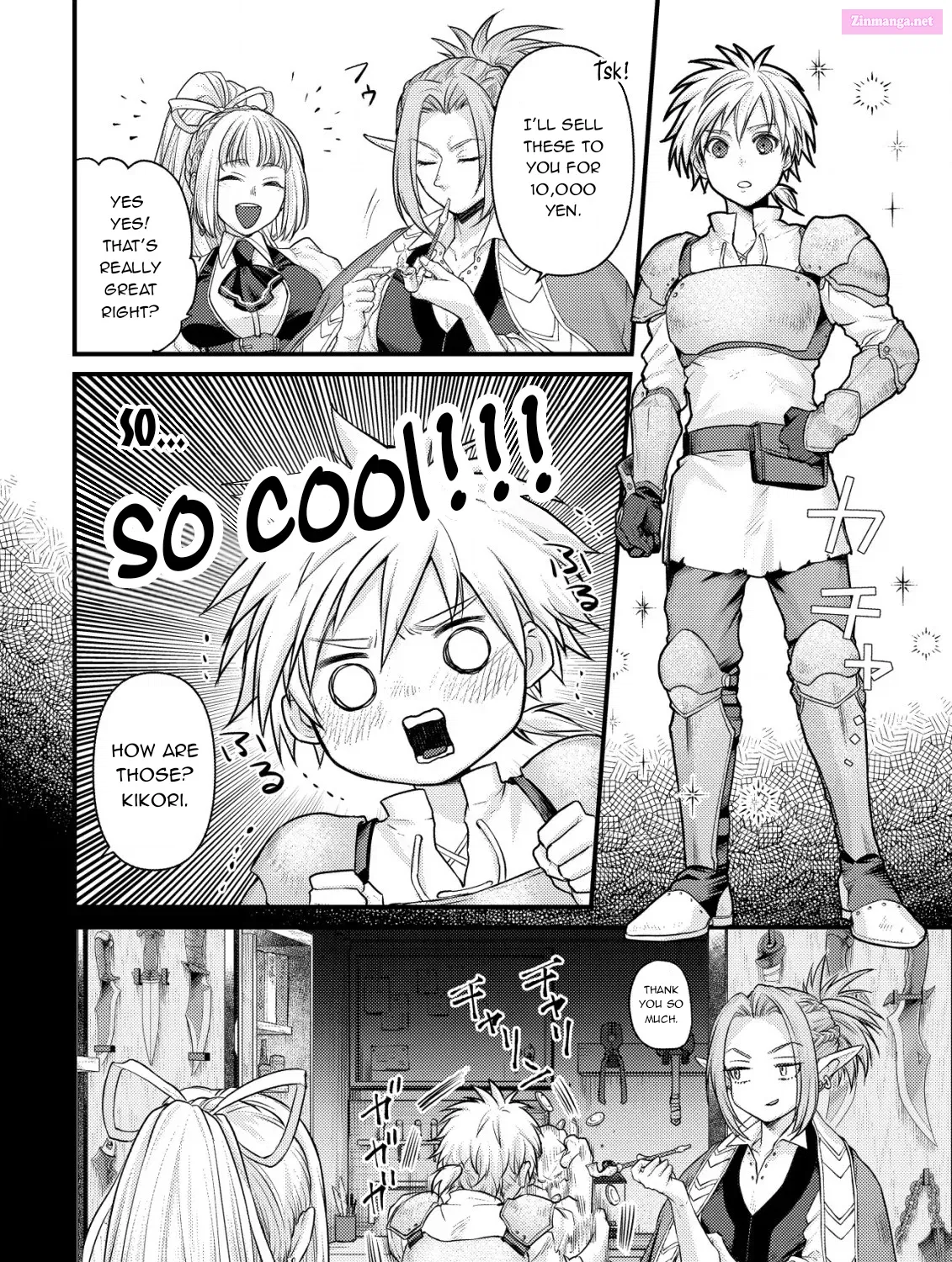 Kikori no Isekai Tan ~Tensei shita Shounen wa, Ono 1-pon de Nariagaru~ Zinmanga X Chapter 4 Page 34