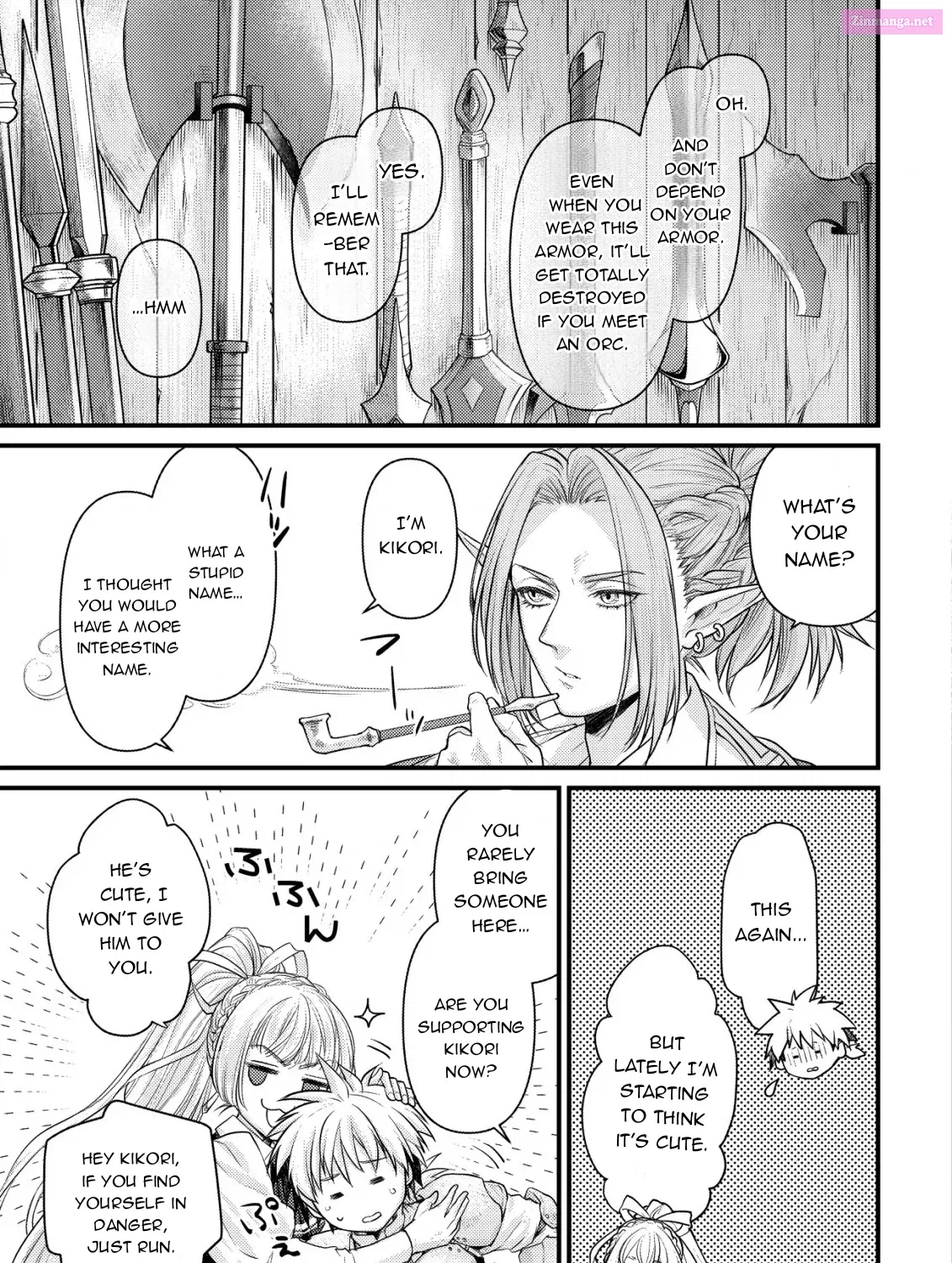 Kikori no Isekai Tan ~Tensei shita Shounen wa, Ono 1-pon de Nariagaru~ Zinmanga X Chapter 4 Page 36