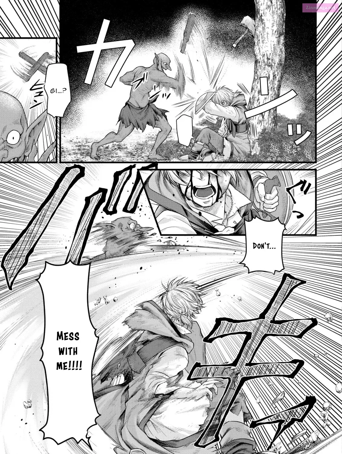 Kikori no Isekai Tan ~Tensei shita Shounen wa, Ono 1-pon de Nariagaru~ Zinmanga X Chapter 2 Page 48