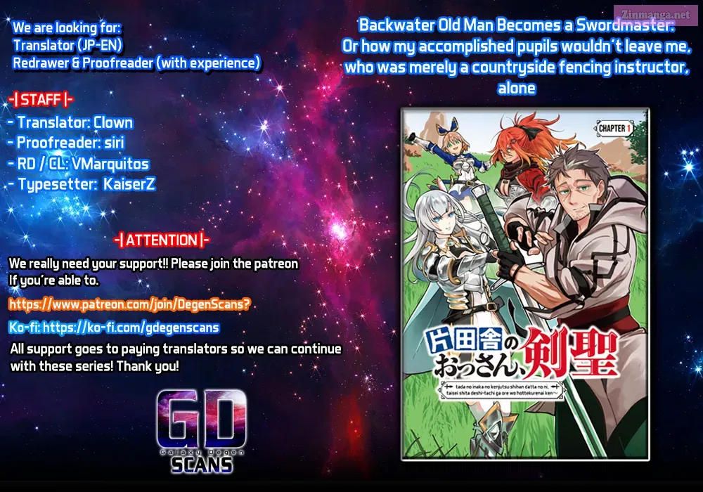 Katainaka no Ossan, Kensei ni Naru: Tada no Inaka no Kenjutsu Shihan Datta noni, Taisei shita Deshi-tachi ga Ore wo Hottekurenai Ken Zinmanga X Chapter 7 Page 1