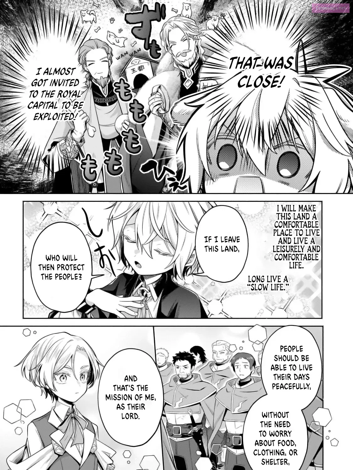 Okiraku Ryoushu no Tanoshii Ryouchi Bouei Zinmanga X Chapter 34.1 Page 6