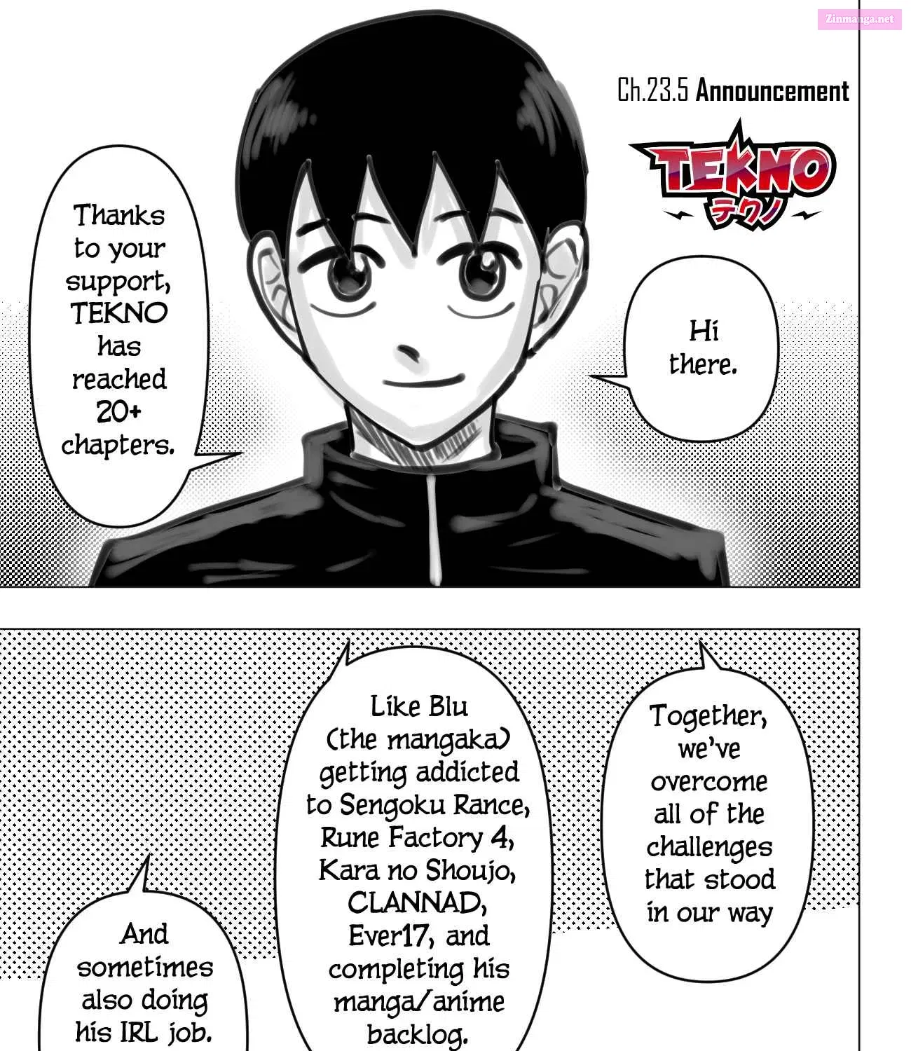 TEKNO: Sci-Fi Shonen Manga! Zinmanga X Chapter 23.5 Page 1
