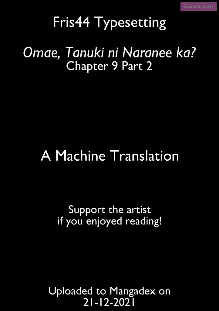 Omae, Tanuki Ni Naranee Ka? Zinmanga X Chapter 9.2 Page 1