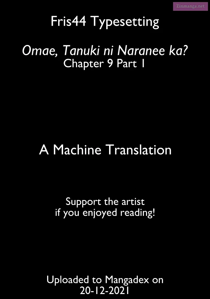 Omae, Tanuki Ni Naranee Ka? Zinmanga X Chapter 9.1 Page 1
