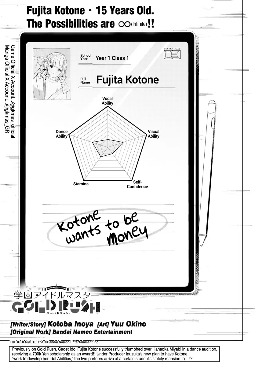 Gakuen Idolm@ster Gold Rush Zinmanga X Chapter 4 Page 1