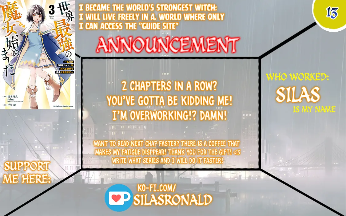 I Became the World's Strongest Witch, ~I Will Live Freely in a World Where Only I Can Access the "Guide Site"~ Zinmanga X Chapter 13 Page 1